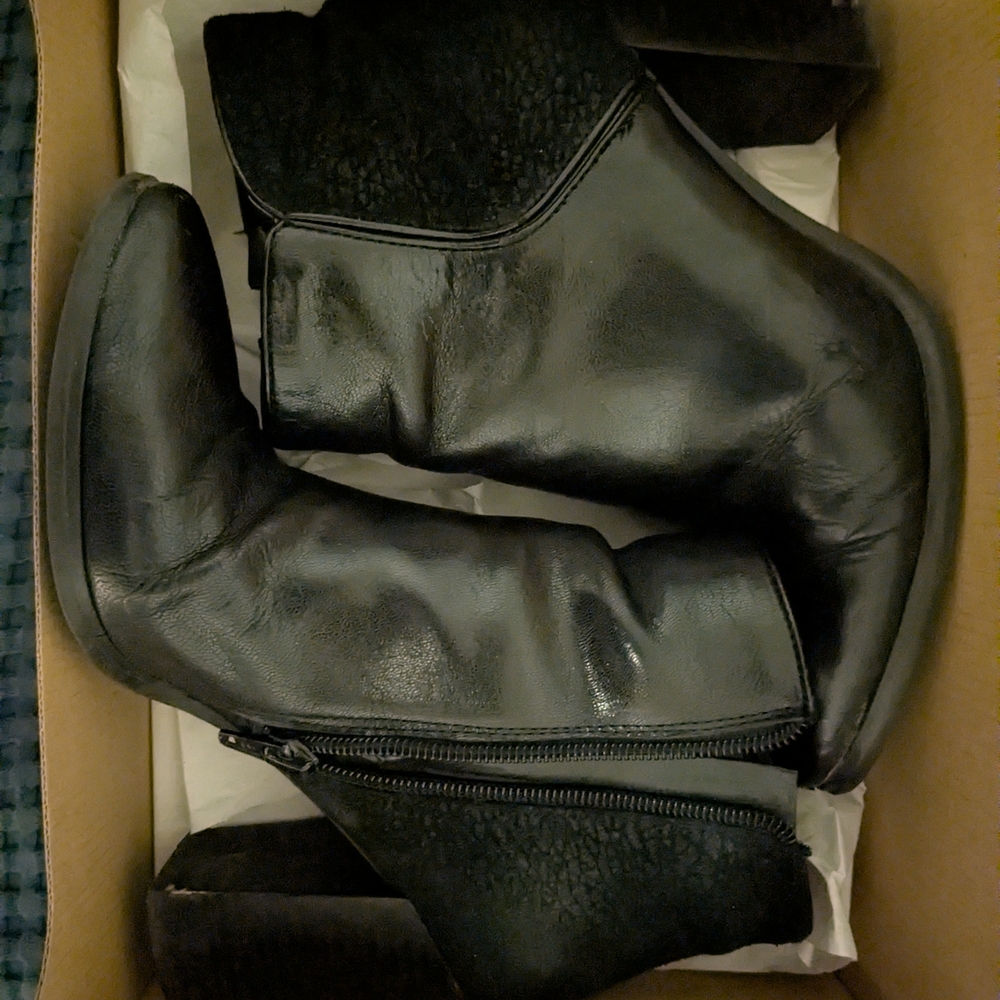 Black Leather Ankle Boots